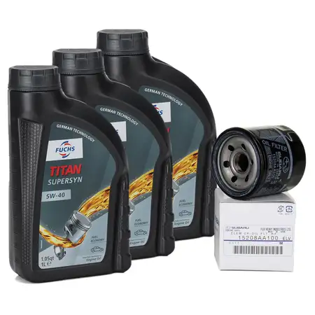 FUCHS MOTOR&Ouml;L TITAN SuperSyn 5W40 3 Liter 3L + ORIGINAL &Ouml;lfilter 15208-AA100