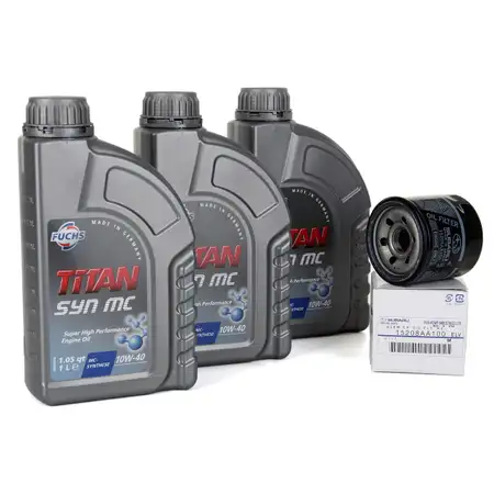 FUCHS MOTOR&Ouml;L TITAN SYN MC 10W40 3L 3 Liter + ORIGINAL &Ouml;lfilter 15208-AA100