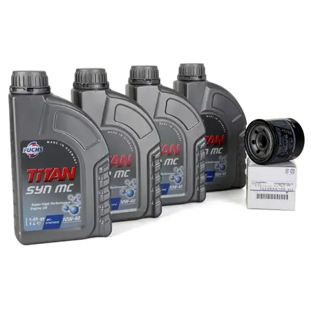 FUCHS MOTOR&Ouml;L TITAN SYN MC 10W40 4L 4 Liter + ORIGINAL &Ouml;lfilter 15208-AA100