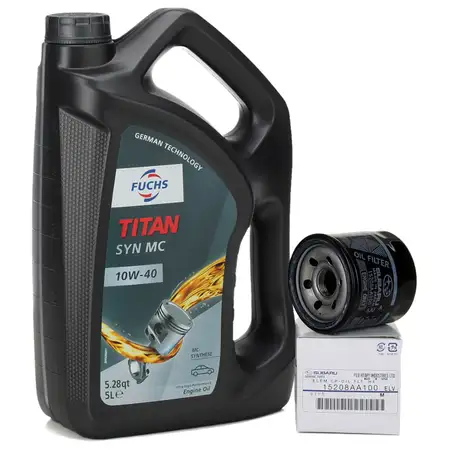 FUCHS MOTOR&Ouml;L TITAN SYN MC 10W40 5L 5 Liter + ORIGINAL &Ouml;lfilter 15208-AA100