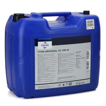 FUCHS Motor&ouml;l &Ouml;l TITAN UNIVERSAL HD ACEA A3/B3/B4 15W-40 15W40 20 L 20 Liter