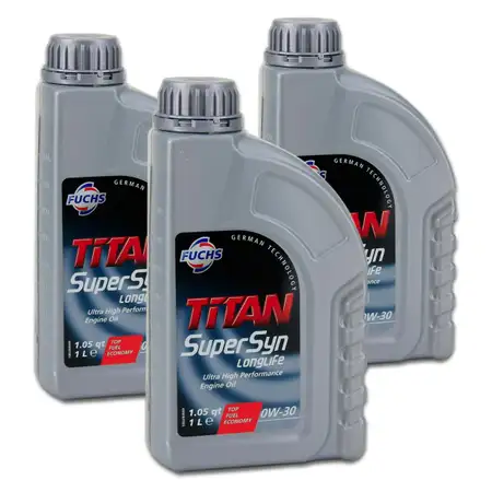 FUCHS Motor&ouml;l &Ouml;L TITAN SUPERSYN LONGLIFE 0W30 MB 229.5 VW 502/505.00 - 3 Liter