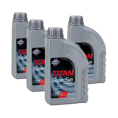 FUCHS Motor&ouml;l &Ouml;L TITAN SUPERSYN LONGLIFE 0W30 MB 229.5 VW 502/505.00 - 4 Liter