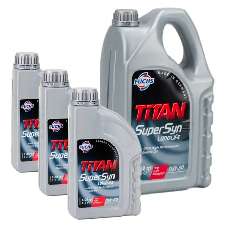 FUCHS Motor&ouml;l &Ouml;L TITAN SUPERSYN LONGLIFE 0W30 MB 229.5 VW 502/505.00 - 8 Liter