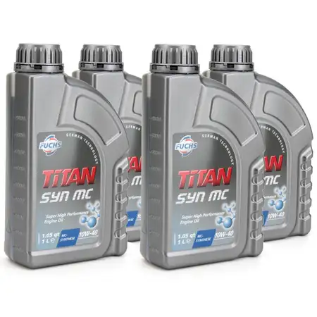 FUCHS MOTOR&Ouml;L TITAN SYN MC 10W40 ACEA A3/B4 MB 229.3 VW 501.01 505.00 - 4 Liter