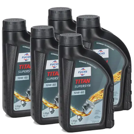 FUCHS Motor&ouml;l &Ouml;l TITAN SuperSyn ACEA A3/B3 SL/CF 10W-60 10W60 - 5L 5 Liter