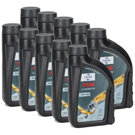 FUCHS Motor&ouml;l &Ouml;l TITAN SuperSyn ACEA A3/B3 SL/CF 10W-60 10W60 - 10L 10 Liter