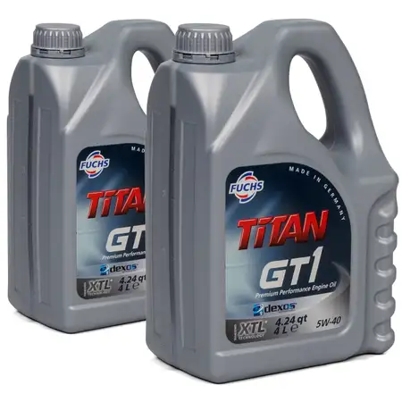 FUCHS Motor&ouml;l &Ouml;l TITAN GT1 5W-40 5W40 ACEA C3 API SN/SM FORD M2C917-A - 8 Liter