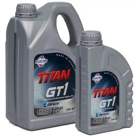 FUCHS Motor&ouml;l &Ouml;l TITAN GT1 5W-40 5W40 ACEA C3 API SN/SM FORD M2C917-A - 5 Liter