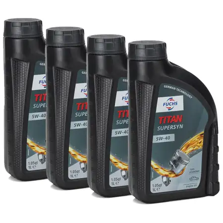 FUCHS MOTOR&Ouml;L TITAN SuperSyn 5W-40 VW 502.00/505.00 MB 229.3 RN0700 - 4L 4 Liter