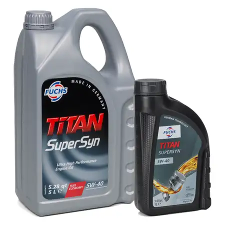 FUCHS MOTOR&Ouml;L TITAN SuperSyn 5W-40 VW 502.00/505.00 MB 229.3 RN0700 - 6L 6 Liter