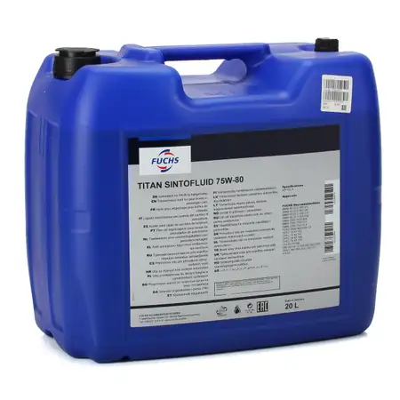 FUCHS Getriebe&ouml;l Schaltgetriebe&ouml;l TITAN SINTOFLUID 75W-80 20L 20 Liter