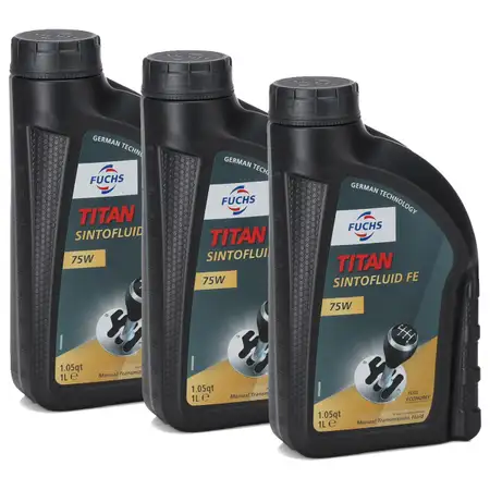 FUCHS Getriebe&ouml;l Schaltgetriebe&ouml;l TITAN Sintofluid FE SAE 75W API GL-4 - 3 Liter