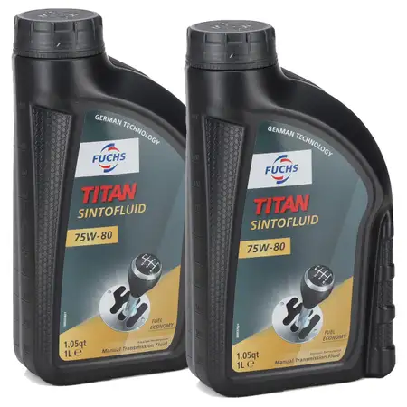 FUCHS Getriebe&ouml;l Schaltgetriebe&ouml;l TITAN Sintofluid SAE 75W-80 API GL-5 - 2 Liter