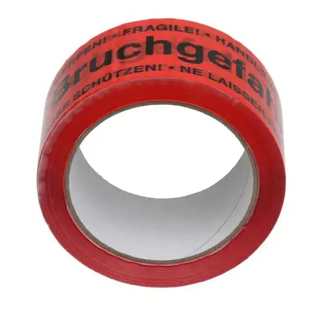 1 Rolle Klebeband Packband Paketband ROT VORSICHT BRUCHGEFAHR 50mm x 60m