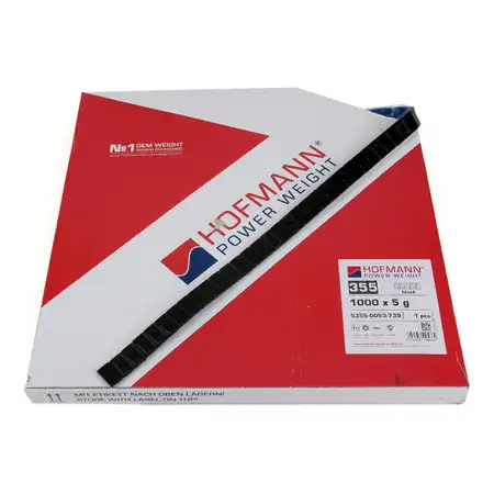 HOFMANN Auswuchtgewichte Klebegewichte SCHWARZ-STAHL 3,8mm | 1000 St&uuml;ck x 5g