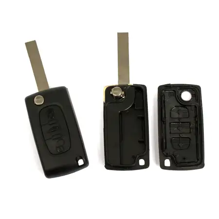 1x Schl&uuml;sselgeh&auml;use + Schl&uuml;sselrohling 3-Tasten PEUGEOT 207 307