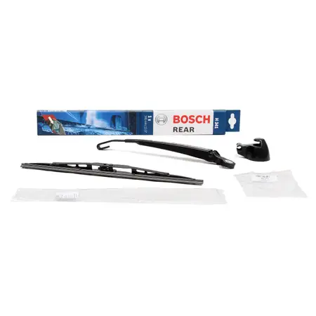 AIC Heckwischerarm + Kappe + BOSCH Heckscheibenwischer H341 VW Golf 4 Schr&auml;gheck