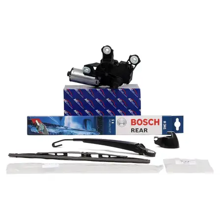 AIC Heckwischermotor Heckwischerarm Kappe + BOSCH Wischerblatt H341 VW GOLF IV