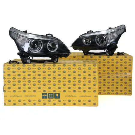 2x HELLA Hauptscheinwerfer + Stellmotor BI-XENON f&uuml;r BMW E60 E61 ab 01.05-03.07