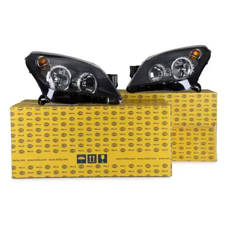 2x HELLA Hauptscheinwerfer + Stellmotor HALOGEN f&uuml;r OPEL ASTRA H + ASTRA CLASSIC
