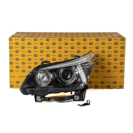 HELLA Hauptscheinwerfer + Stellmotor BI-XENON BMW 5er E60 E61 LINKS mit Kurvenlicht