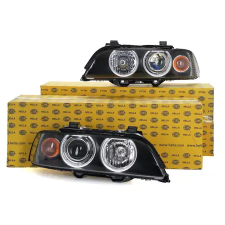 2x HELLA Hauptscheinwerfer + Stellmotor XENON f&uuml;r BMW 5er E39 LIMO + TOURING