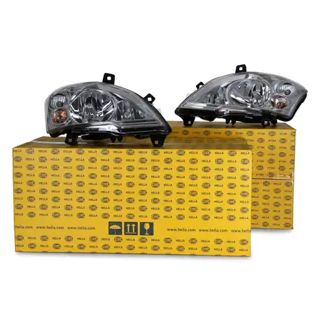 2x HELLA Scheinwerfer + Stellmotor HALOGEN f&uuml;r MERCEDES-BENZ VIANO VITO W639