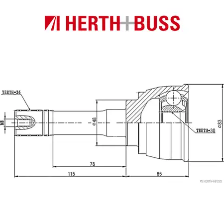 HERTH+BUSS JAKOPARTS Gelenksatz Antriebswelle f&uuml;r SUZUKI GRAND VITARA I vorne