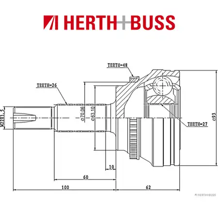 HERTH+BUSS JAKOPARTS Achsmanschette Satz f&uuml;r TOYOTA CAMRY PREVIA RAV 4 II vorne