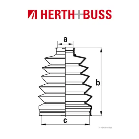 HERTH+BUSS JAKOPARTS Achsmanschetten Satz MAZDA 626 V MITSUBISHI vorne RADSEITIG