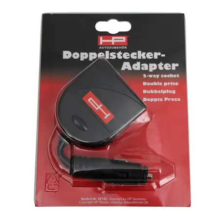 HP 28102 Steckdose Doppelstecker Adapter f&uuml;r Zigarettenanz&uuml;nder