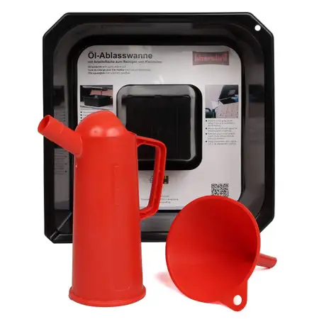 H&Uuml;NERSDORFF 921401 &Ouml;lwechsel-Set 3-teilig &Ouml;lwanne + &Ouml;ltrichter + &Ouml;lkanne