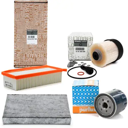 Inspektionskit Filterpaket Filterset f&uuml;r DACIA DOKKER + LODGY 1.5 dCi 75 / 90 PS