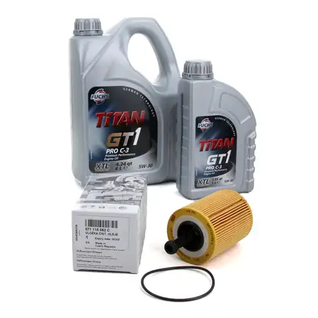 FUCHS Motor&ouml;l TITAN GT1 Pro C-3 5W-30 5 Liter 5L + ORIGINAL &Ouml;lfilter 071115562C