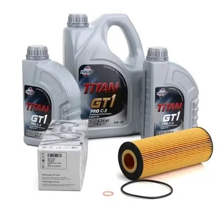 FUCHS Motor&ouml;l TITAN GT1 Pro C-3 5W-30 6 Liter 6L+ ORIGINAL VW &Ouml;lfilter 059115562