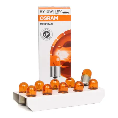 10x OSRAM Gl&uuml;hlampe Sockelgl&uuml;hlampe ORIGINAL-Line RY10W 12V 10W BAU15s