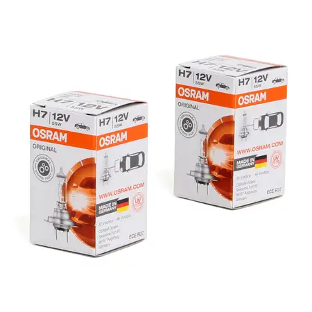 2x OSRAM Halogenlampe Gl&uuml;hlampe H7 LONGLIFE 12V 55W PX26d 64210L