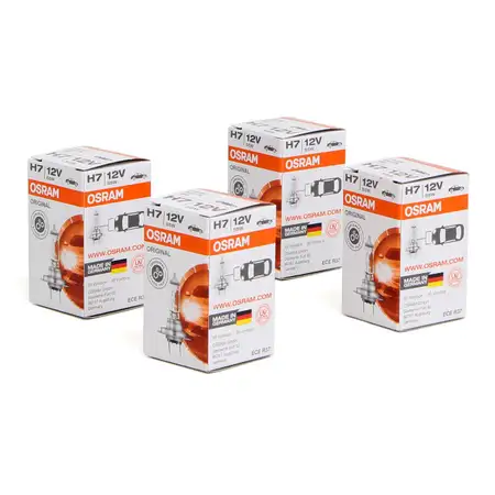 4x OSRAM Halogenlampe Gl&uuml;hlampe H7 LONGLIFE 12V 55W PX26d 64210L