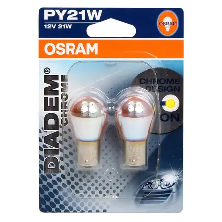 OSRAM Kugellampensatz Blinkerlampe PY21W DIADEM CHROME 12V 21W 7507DC-02B