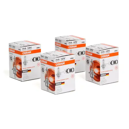 4x OSRAM Lampe Halogenlampe Gl&uuml;hlampe H4 ORIGINAL LINE 12V 60/55W P43t 64193