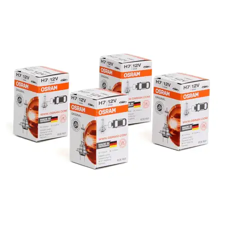 4x OSRAM Lampe Halogenlampe Gl&uuml;hlampe H7 ORIGINAL LINE 12V 55W PX26d 64210