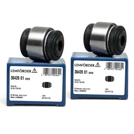 2x LEMF&Ouml;RDER Querlenkerlager BMW 1er E81-88 F20 3er E90-93 F30 F31 X1 E84 hinten