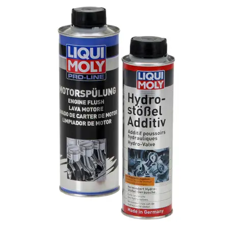 LIQUI MOLY 1009 + 2427 Hydro St&ouml;&szlig;el Additiv 300ml + Motorsp&uuml;lung Reiniger 500ml
