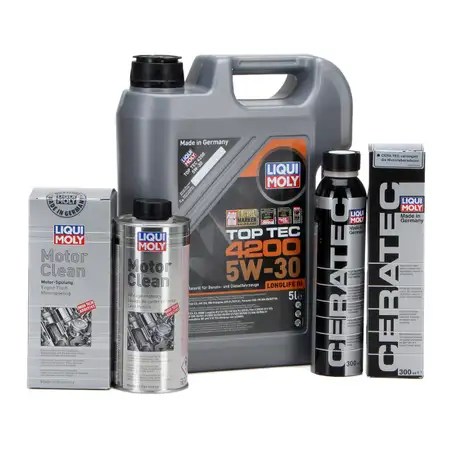 LIQUI MOLY 5 L Motor&ouml;l &Ouml;l TOP TEC 4200 5W30 + CeraTec Additiv + Motor Clean