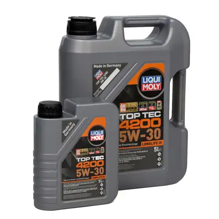 LIQUI MOLY 6L 6 Liter Motor&ouml;l &Ouml;l TOP TEC 4200 5W30 5W-30 3707 VW 504.00 507.00
