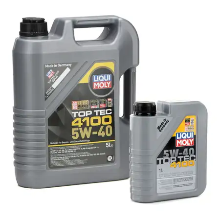 LIQUI MOLY Motor&ouml;l &Ouml;l TOP TEC 4100 5W40 5W-40 6L 6Liter 3700 + 3701