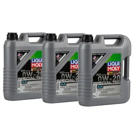 LIQUI MOLY 9734 Motor&ouml;l &Ouml;l SPECIAL TEC AA 0W-20 0W20 ASIA AMERICA - 15L 15 Liter
