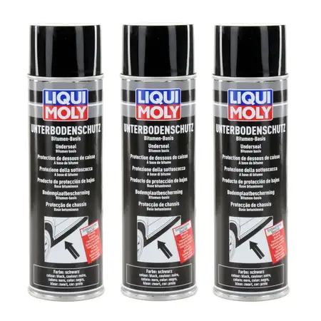 LIQUI MOLY 6111 Unterboden-Schutz Unterbodenschutz Bitumen SCHWARZ 3x 500 ml