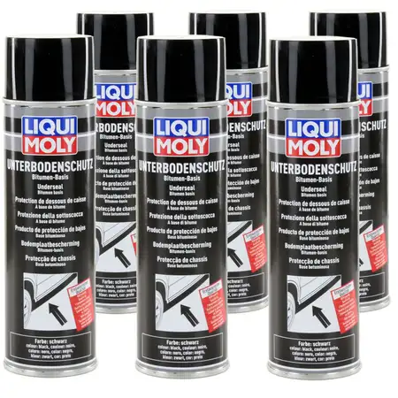 LIQUI MOLY 6111 Unterboden-Schutz Unterbodenschutz Bitumen SCHWARZ 6x 500 ml